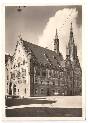 AK, Ulm, Rathaus mit Ratskeller, Echtfoto, 1950