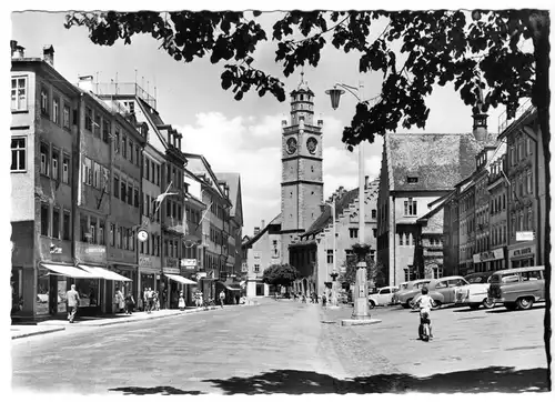 AK, Ravensburg, Marienplatz, belebt, um 1968