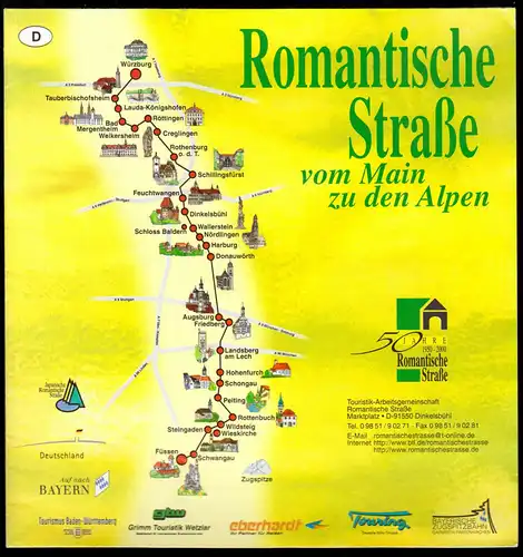 tour. Fatlblatt, Romantische Straße vom Main zu den Alpen, um 2000