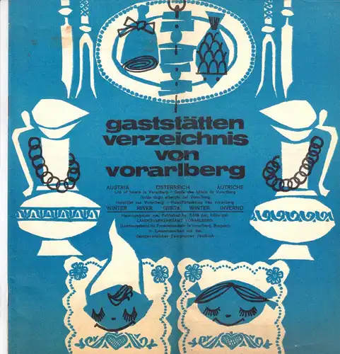 tour. Broschüre, Gaststättenverzeichnis von Vorarlberg, Österreich, 1973/74