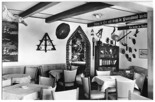 AK, Nieblum auf Föhr, Passat-Café, Hannchen und Hans Zumpe, Gastraum, 1965