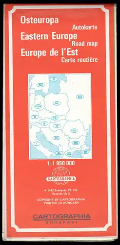 Verkehrskarte, Osteuropa,  1987