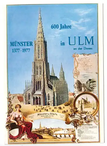 AK, Ulm, 600 Jahre Münster in Ulm, 1377 - 1977, Jubiläumsansichtskarte, 1992