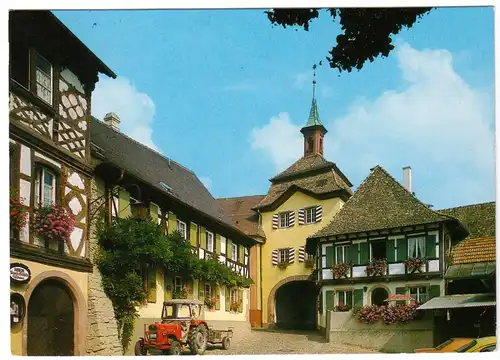 AK, Vogtsburg-Burkheim, Gasthof u. Pension  Krone, um 1991