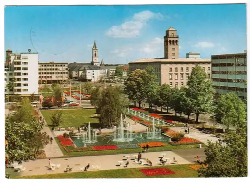 AK, Karlsruhe, Wasserspiele am Festplatz, 1977