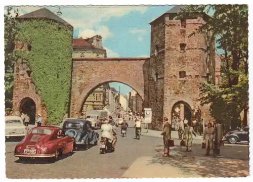 AK, München, Das Sendlinger Tor, belebt, 1958