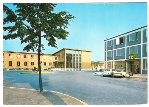 AK, Ingolstadt a.d. Donau, Hauptbahnhof und Post, 1977