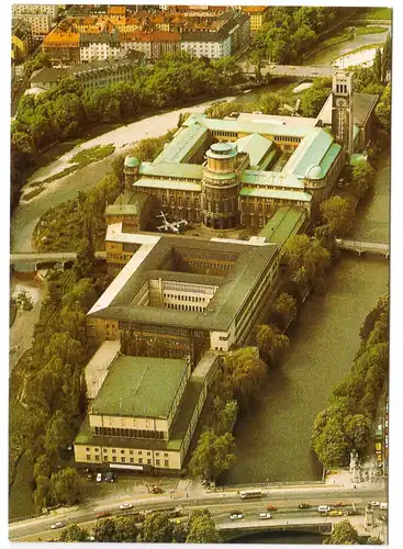 AK, München, Deutsches Museum, Luftbildansicht, um 1989