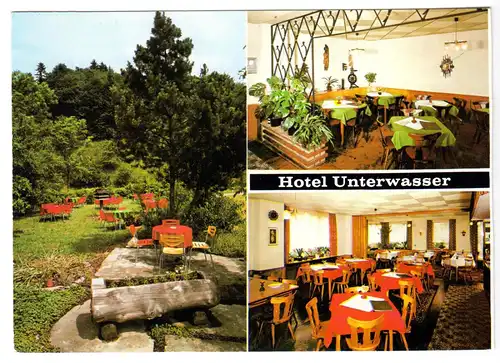 AK, Ottenhöfen Schwarzwald, Hotel Unterwasser, drei Abb., um 1978