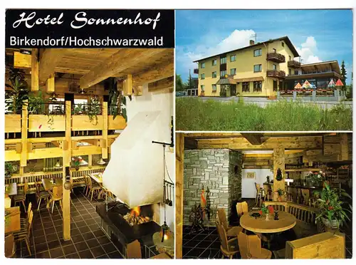 AK, Birkendorf Hochschwarzwald, Hotel Sonnenhof, drei Abb., um 1980