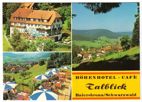 AK, Baiersbronn Schwarzwald, Hotel - Café Talblick, drei Abb., 1989