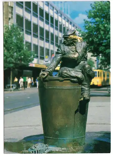 AK, Karlsruhe, Herrenbrunnen, um 1980