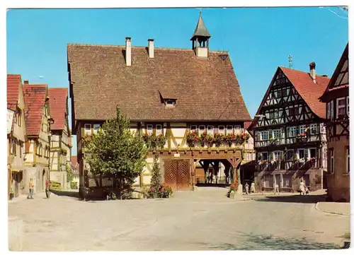 AK, Strümpfelbach i. R., Gasthaus und Metzgerei "Zum Lamm", 1966