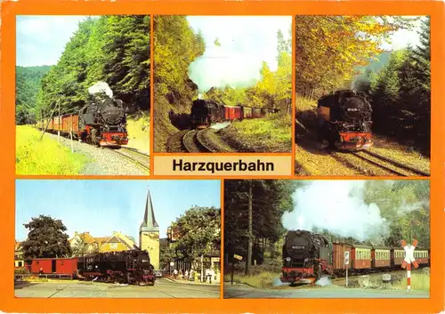AK, Harzquerbahn, fünf Abb., 1983