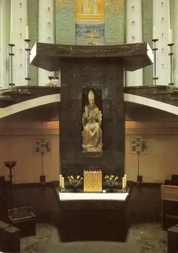 AK, Berlin Mitte, St.-Hedwigs-Kathedrale, Altarstele mit Petrusstatue, 1988