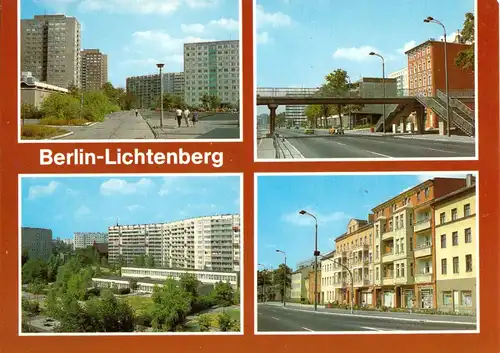 AK, Berlin Lichtenberg, vier Abb., 1985
