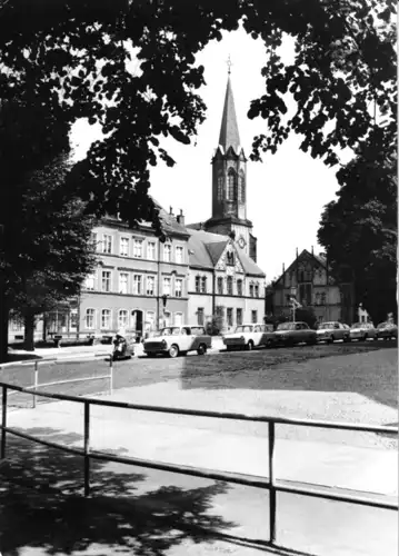 AK, Pirna Elbe, Dr. Wilhelm-Külz-Str. mit Kirche, 1975