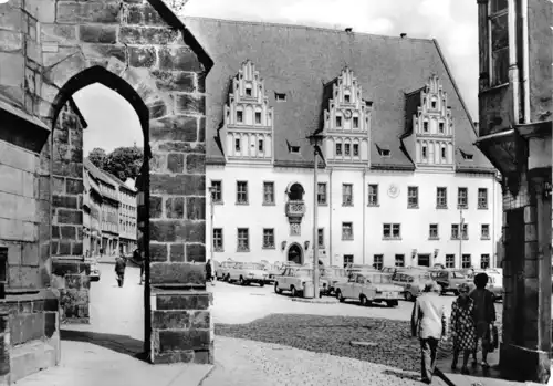 AK, Meißen, Blick zum Rathaus, belebt, 1977