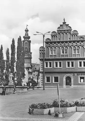 AK, Weimar, Bastille mit Stadthaus und Neptunbrunnen, 1980
