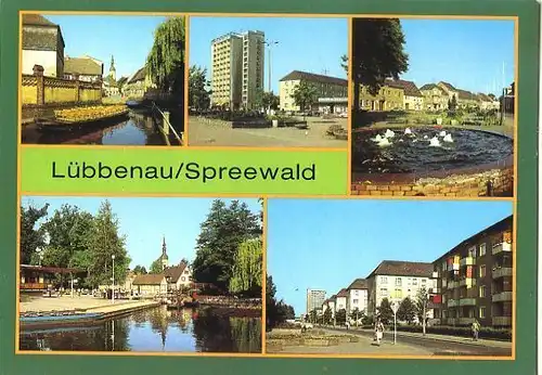 AK, Lübbenau, Spreewald, 5 Abb., u.a. Hafeneck, 1985