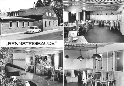 AK, Neuhaus am Rennweg, Rennsteigbaude, vier Abb., 1978