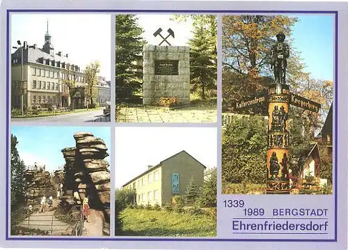 AK, Ehrenfriedersdorf Erzgeb., 5 Abb., u.a. Rathaus