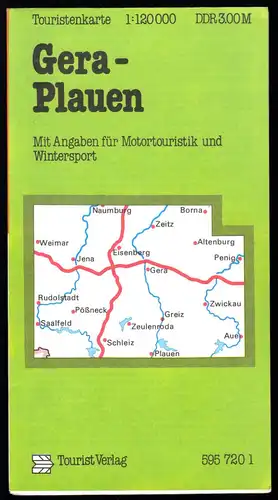 Touristenkarte, Gera - Plauen, 1982