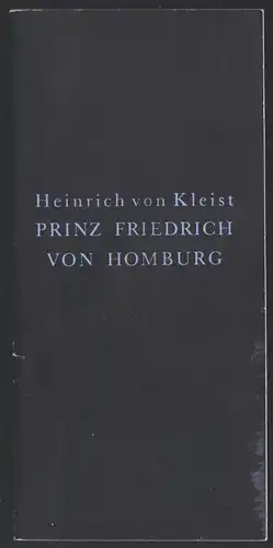 Theaterprogramm, Berliner Ensemble, Prinz Friedrich von Homburg, 1990
