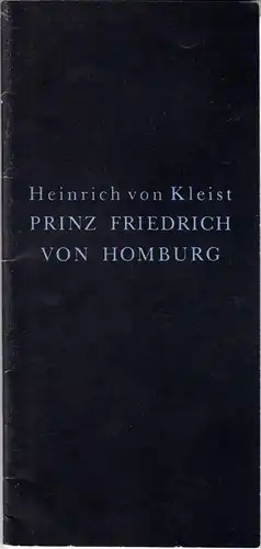 Theaterprogramm, Berliner Ensemble, Prinz Friedrich von Homburg, 1990