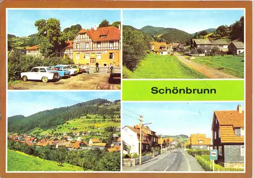 AK, Schönbrunn Kr. Hildburghausen, vier Abb., 1982