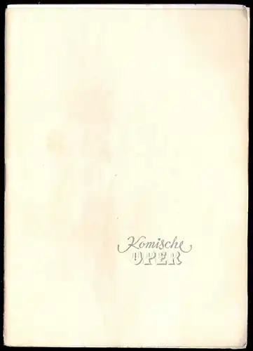 Theaterprogramm, Komische Oper Berlin, Ballettabend, 1953