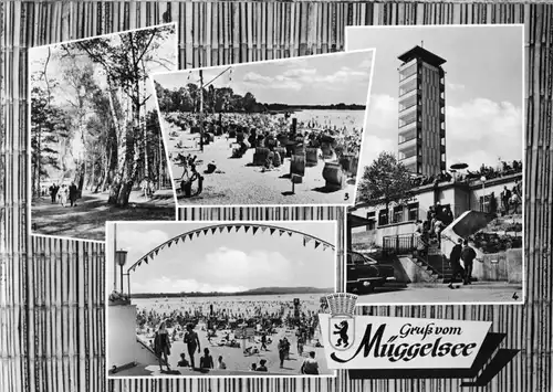 AK, Berlin Köpenick, Gruß vom Müggelsee, vier Abb., gestaltet, 1964