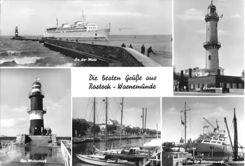 AK, Rostock Warnemünde, fünf Abb., 1982