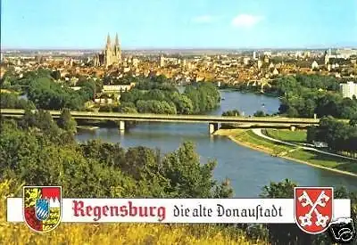 AK, Regensburg Donau, Gesamtansicht, 1984