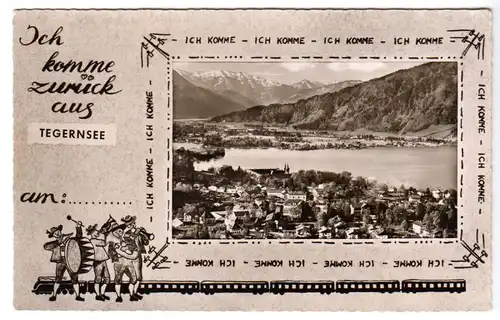 AK, Tegernsee, Totale, gestaltet, um 1958