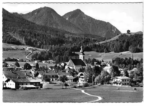AK, Inzell Obb., Gesamtansicht mit Unterberge, 1966