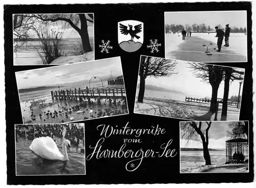 AK, Starnberg, Wintergrüße vom Starnberger See, sechs Abb., 1969