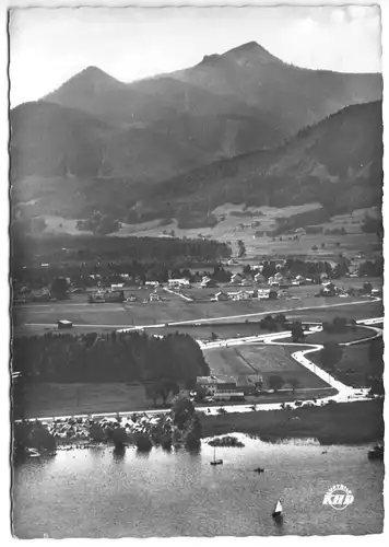 AK, Bernau-Felden Obb., Campingplatz Rasthaus am Chiemsee, Luftbild, 1959