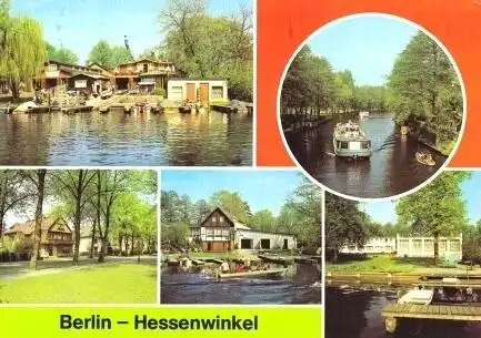 AK, Berlin Hessenwinkel, 5 Abb., u.a. Ferienheim, 1982