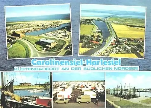 AK, Carolinensiel Harlesiel, 5 Abb, u.a. Luftbild, 1978