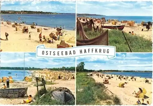 AK, Ostseebad Haffkrug, 4 Abb., Strandaufnahmen, 1963