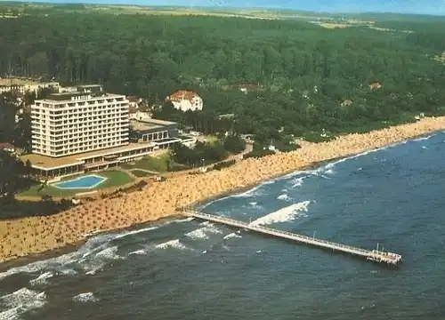 AK, Timmendorfer Strand, Hotel, Strand, Luftbild, 1974