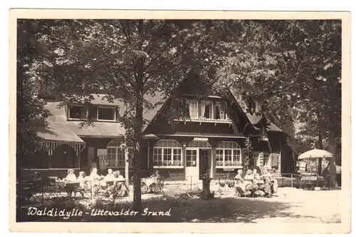 AK, Uttewalde Sächs. Schweiz, Uttewalder Grund, Gastst. Waldidylle, um 1955