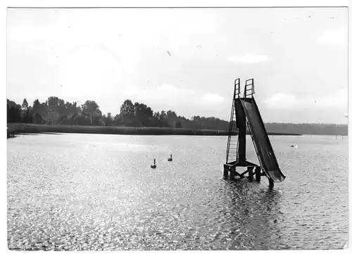 AK, Motzen Kr. Königs Wusterhausen, Badestrand am Motzener See, um 1970