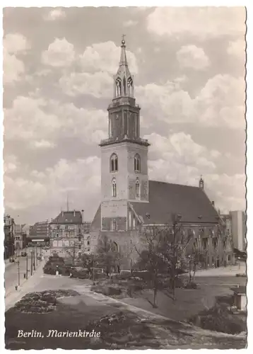 AK, Berlin Mitte, Marienkirche am Alex vor Umbau des Areals, 1958