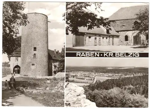 AK, Raben Kr. Belzig, Burg Rabenstein, Jugendherberge, drei Abb., 1973