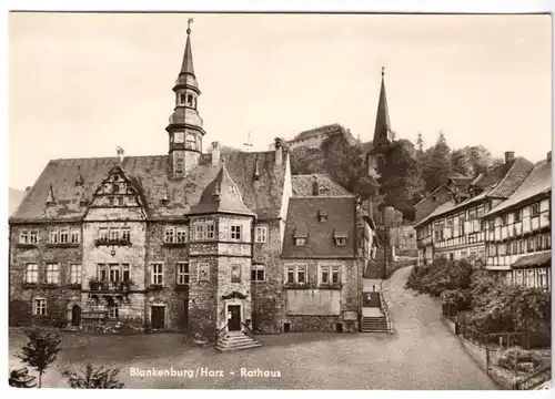 AK, Blankenburg Harz, Blick zum Rathaus, 1974