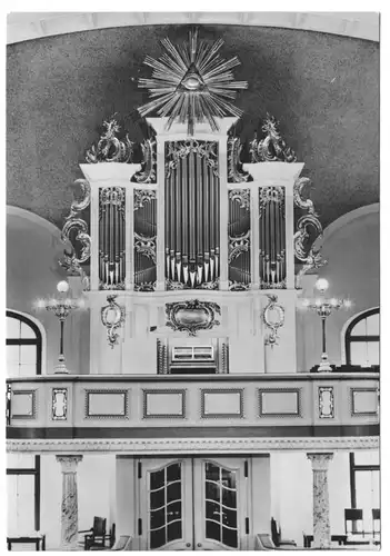 AK, Berlin Mitte, Französische Friedrichstadtkirche, Innenansicht, Orgel, 1987