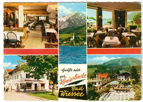 AK, Bad Wiessee, Gaststätte Königslinde, fünf Abb., um 1965