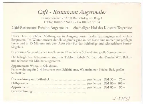 AK, Rottach - Egern, Café - Restaurant Angermaier, um 1970